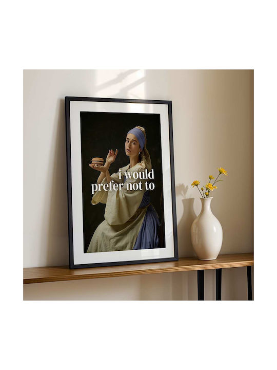 Quote Poster I Would Prefer Not To Pst25193 30cm X 40cm Κορνίζα Σκούρο Φυσικό Ξύλου Καφέ