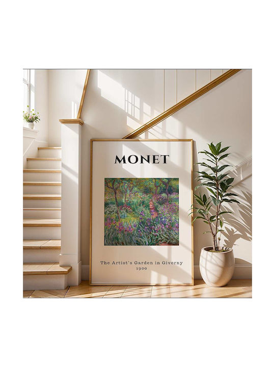 Poster Monet Artists Garden Art014 30cm X 40cm Frame Dark Natural Wood Brown