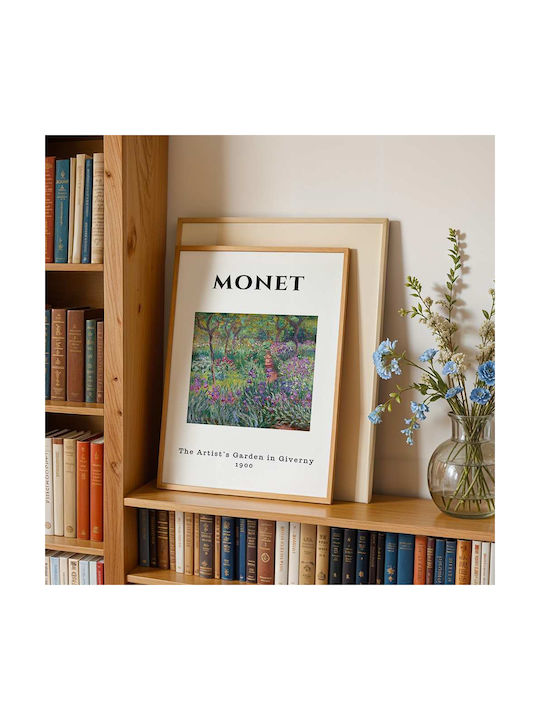 Poster Monet Artists Garden Art014 30cm X 40cm Frame Dark Natural Wood Brown