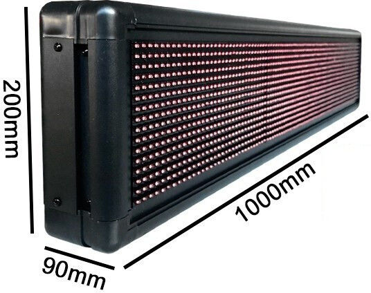 Single-Sided Rolling LED Sign One - Sided Waterproof 100x20cm Red