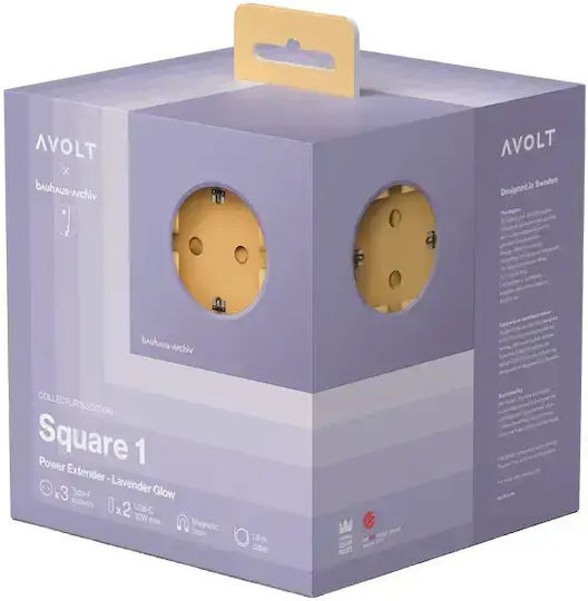 AVOLT PowerCube 3 Positionen mit USB-C Lila