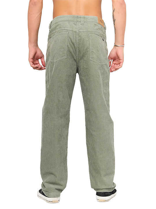 Trousers in Straight Line Green