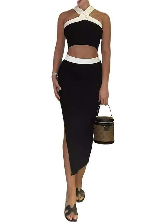 Set with Maxi Skirt Black