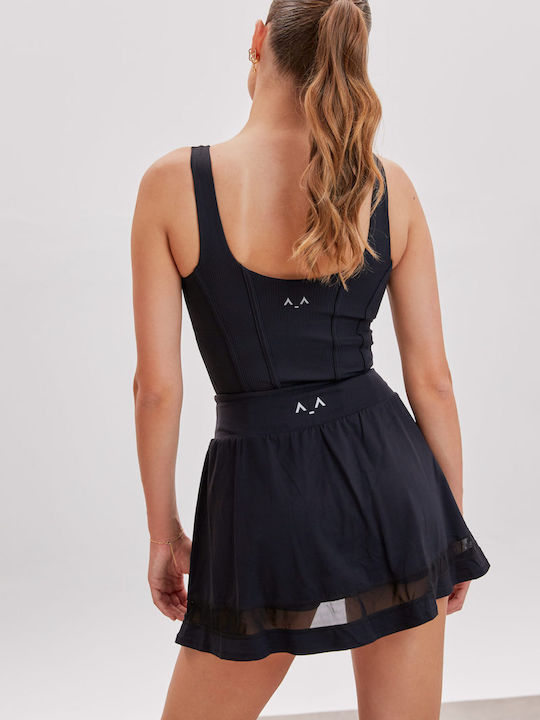 Noir Eclipse Tennis Skirt Black
