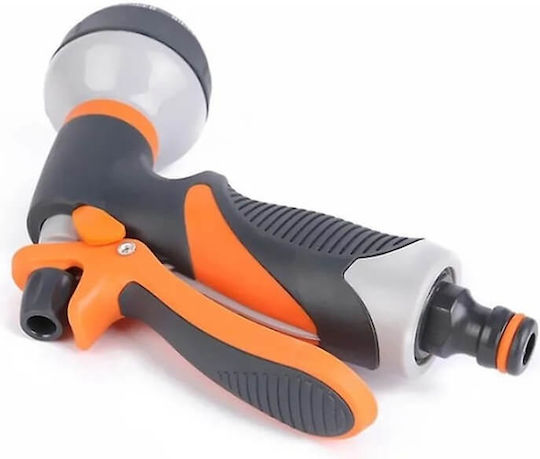 Edman Spray Gun 8 Watering Modes Rotating Ergonomic Handle Black Orange