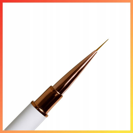 Set 5 Manicure Pedicure Brushes Zola Precise Designs Soft Synthetic Bristles Protective Cap White Rose Gold