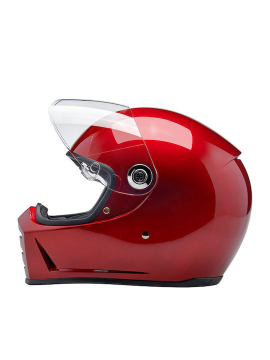 Biltwell Lane Splitter Cherry Red Motorcycle Helmet Full Face DOT / ECE 22.06