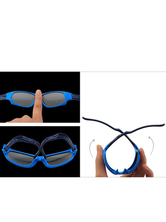 Techsuit Sunglasses Polarised 816-c5 Sport Type Kids Between 3-8 Years Blue Yellow