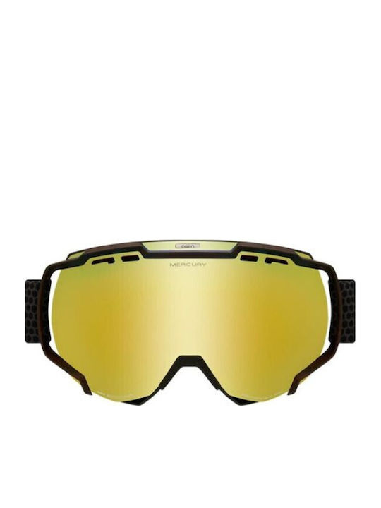 Cairn Mercury SPX3I Μάσκα Σκι & Snowboard Ενηλίκων Μαύρη με Φακό σε Μαύρο Χρώμα