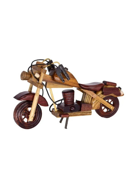 Model Retro Motocicletă Harley Din Lemn Roșu 26x4x14cm