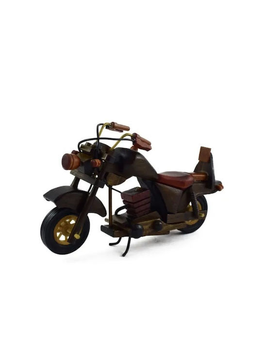 Model Motocicletă Retro Harley Din Lemn Maro 26 X 4 X 14 Cm