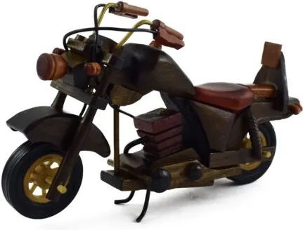 Harley Retro Motorrad Holzmodell Braun 26 X 4 X 14 Cm