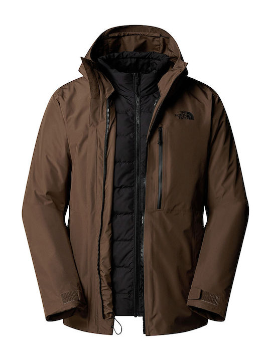 Table 3 in 1 Winter Jacket Waterproof and Windproof Brown