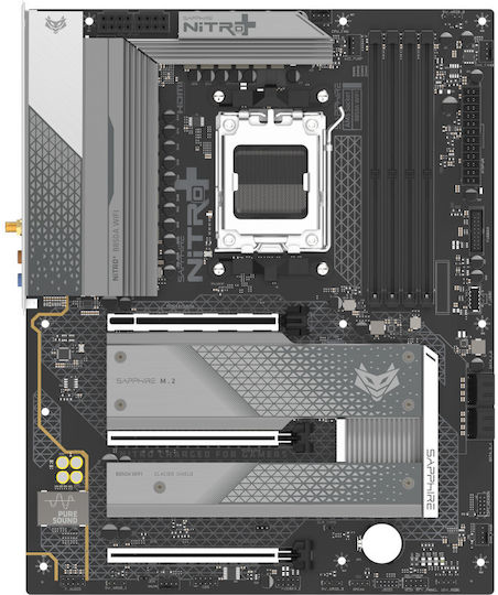 Sapphire Nitro+ B850A WiFi 7 Motherboard ATX με AMD AM5 Socket 52123-03-40G
