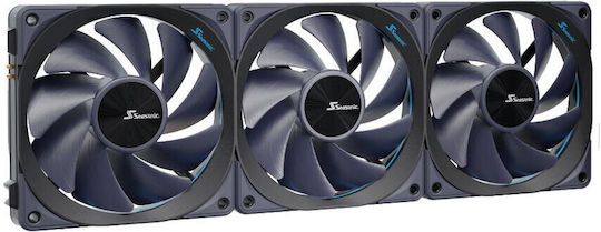 Seasonic MagFlow 1225 Case Fan 120mm (2000rpm / 63.33cfm) Χωρίς Led Φωτισμό και Σύνδεση 4-Pin PWM 3τμχ