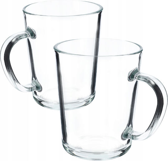 Kadax Cană Sticlă Transparentă 410ml 2buc