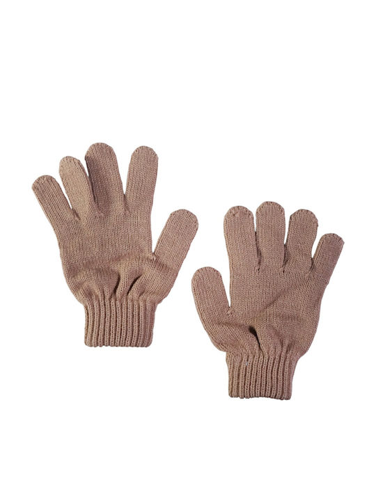 Kinder Mütze Set Gestrickt Braun