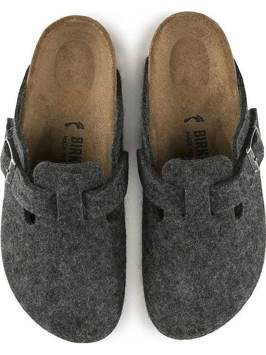 Boston Closed Woolen Women's Slippers Gray Narrow Fit