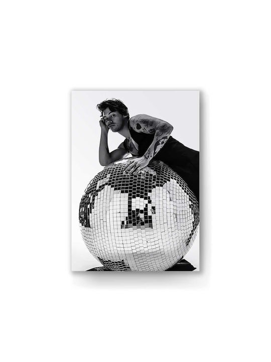 Music Poster Harry Styles Ms052 30cm X 40cm Frame Dark Natural Wood Brown
