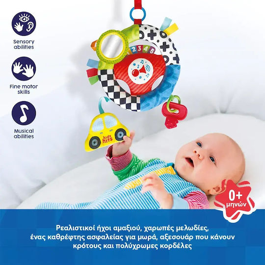 Kids Hits Pendant Toy for Crib and Stroller with Music, Teether, and Mirror for 0++ Months