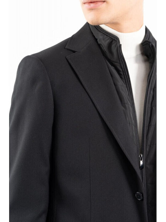 Men's Winter Suit Jacket Slim Fit Black