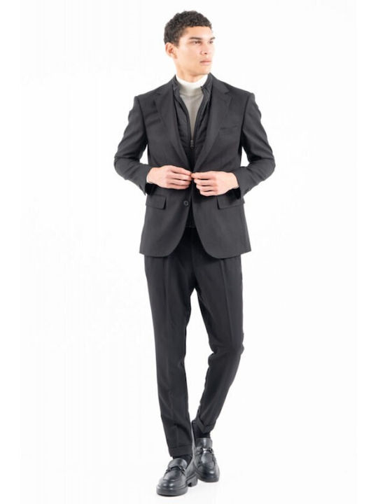 Men's Winter Suit Jacket Slim Fit Black