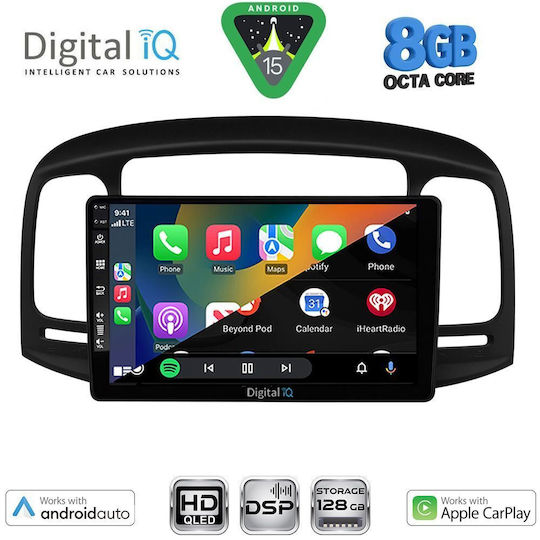 Digital IQ Car Audio System for Hyundai Accent 2005-2012 (Bluetooth/USB/WiFi/GPS/Apple-Carplay/Android-Auto) with Touch Screen 9"