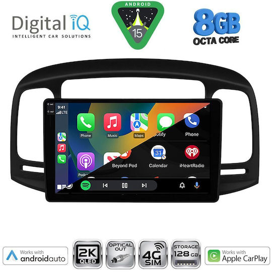 Digital IQ Car Audio System for Hyundai Accent 2005-2012 (Bluetooth/USB/WiFi/GPS/Apple-Carplay/Android-Auto) with Touch Screen 9"