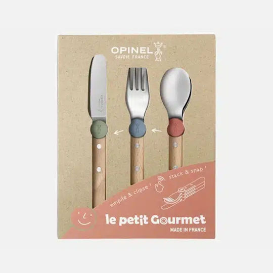 Opinel Baby Cutlery Set from Plastic for 6+ Months Multicolour 3 Pieces