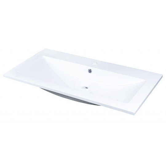 Inter Ceramic Countertop with Sink L90xW55xH45cm Gray
