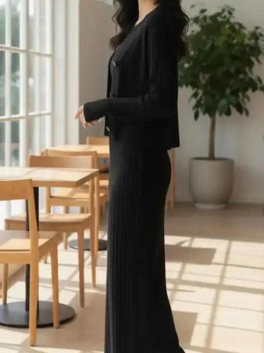 Femei Black Set cu Pantaloni