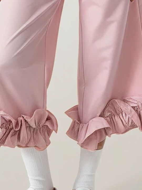 Damen Stoff Hose Pink