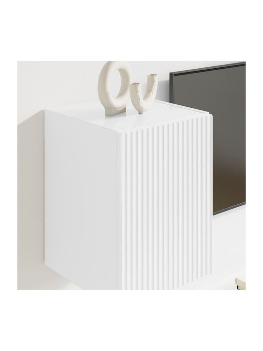 Wall Mounted Living Room Cabinet Made of Particle Board Bright White 30x31x40cm