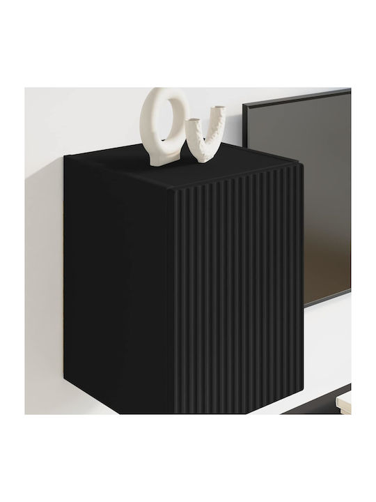 Wall Living Room Cabinet Made of Particle Board Black 30x31x40cm