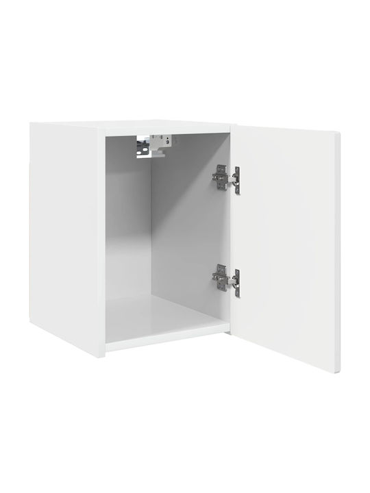 Wall Mounted Living Room Cabinet Made of Particle Board Bright White 30x31x40cm