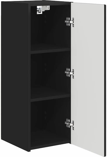 Wall Living Room Cabinet Made of Particle Board Black 30x31x80cm