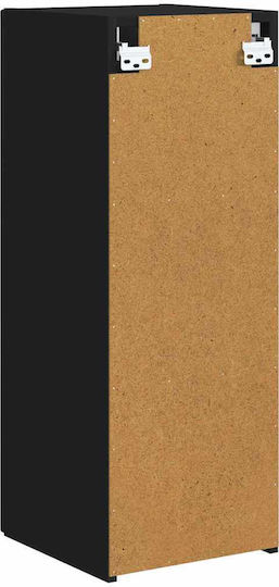Wall Living Room Cabinet Made of Particle Board Black 30x31x80cm