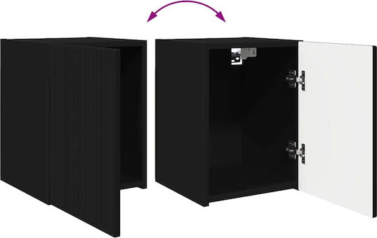 Wall Living Room Cabinet Made of Particle Board Black 30x31x40cm