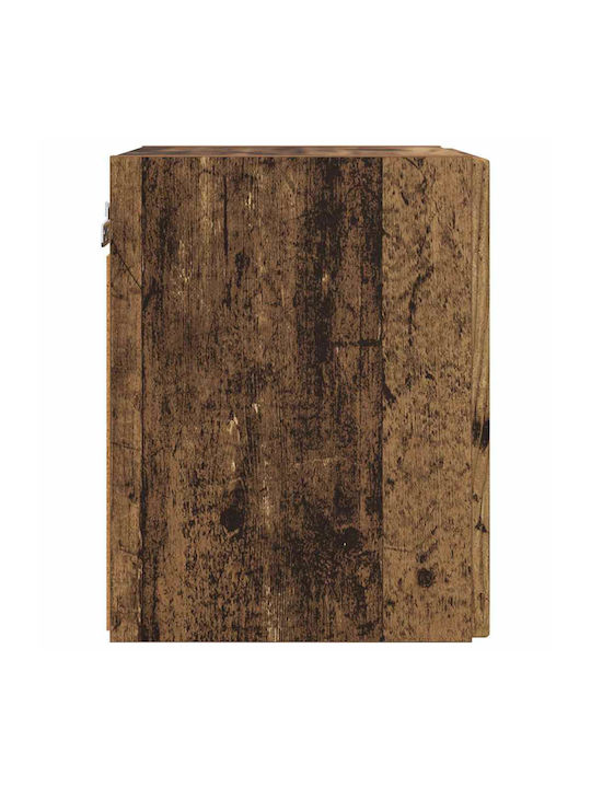 Wall Mounted Living Room Cabinet Made of Particle Board Old Wood 30x31x40cm