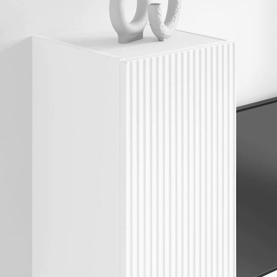 Hängeschrank fürs Wohnzimmer aus Spanplatte Weiß 30x31x100 cm