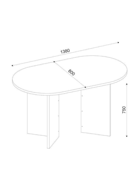 Cortado Tisch Speisesaal Holz Sencron Black 138x80x75cm