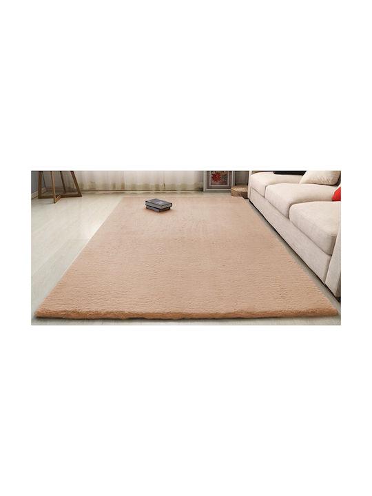 Strado Teppich Rechteckig Synthetisch,Polyester/Cotton/Leather Light Camel (beige)