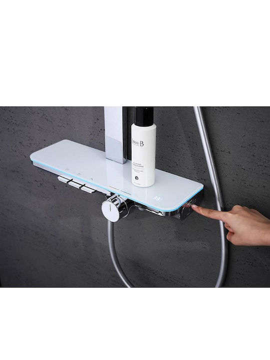 Inter Ceramic Shower Column with Mixer Gray