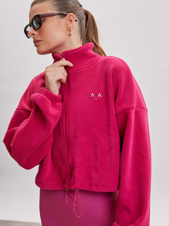 Women's Cardigan with Zipper Fuchsia