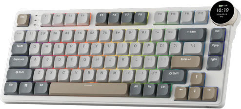 Royal Kludge RK N80 Ασύρματο Gaming Μηχανικό Πληκτρολόγιο 75% με Custom Red διακόπτες και RGB φωτισμό (Αγγλικό US) Γκρι