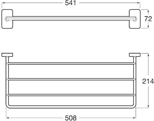 Roca Sonata Рейл За Баня 4 Позиции Стенен С Винтове 54.1x21.4см Сребрист Roca Sonata Рейл За Баня 4 Позиции Стенен С Винтове 54.1x21.4см Сребрист