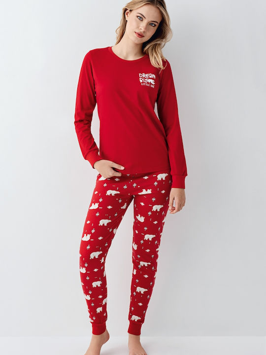 Roly Poly Winter Damen Pyjama-Set Red