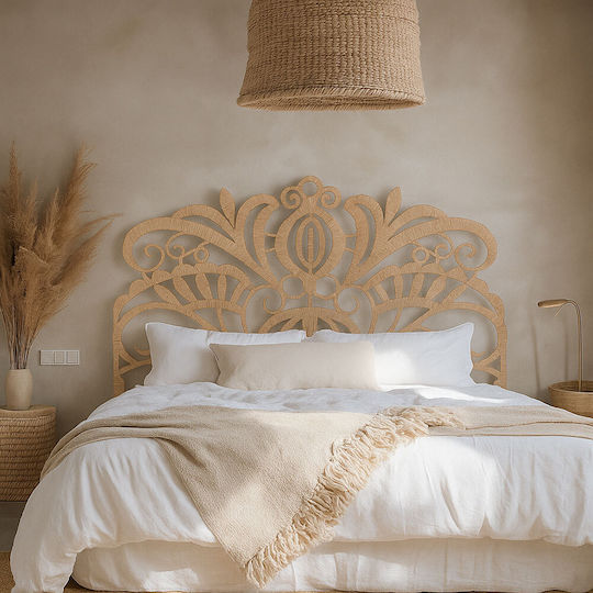 Liberta Bed Headboard Crochet Wicker Natural 160x100cm