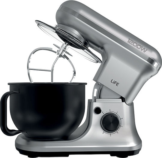 Life Argento Stand Mixer 1200W with Stainless Mixing Bowl 5lt