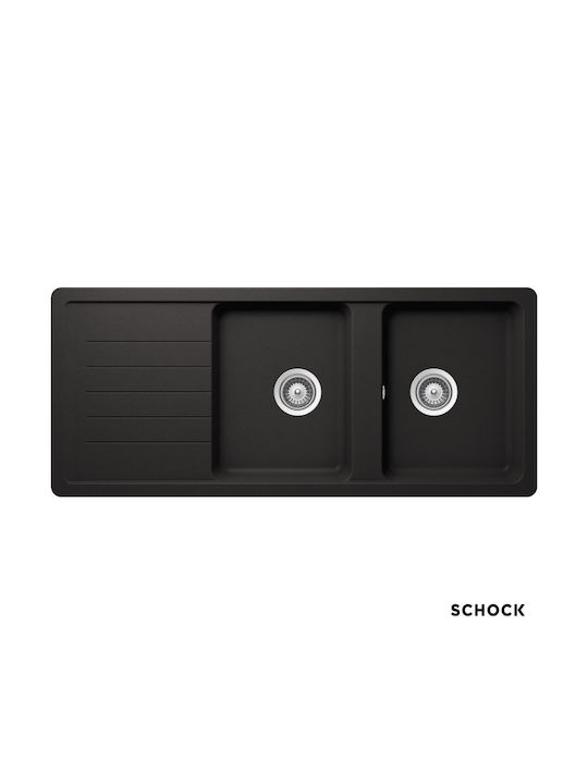Schock Drop-In Spüle aus Verbundgranulat B116xT50cm Schwarz